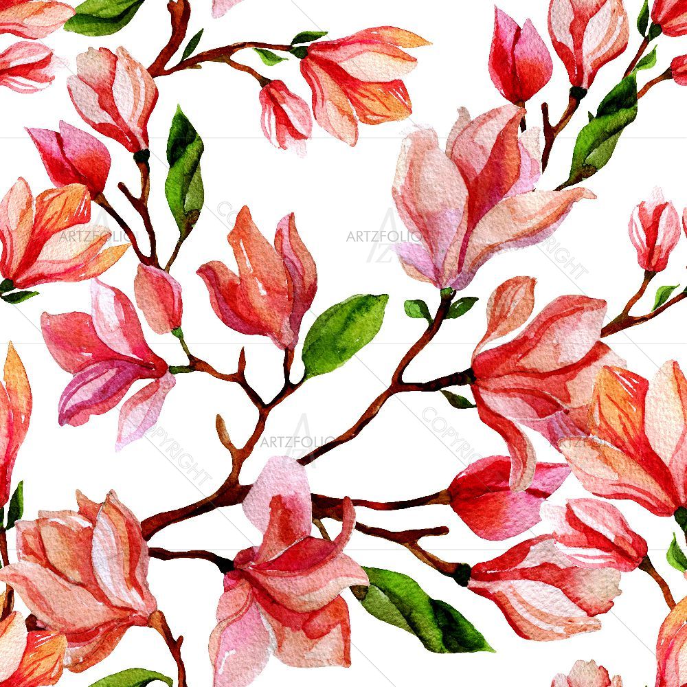 Magnolia Flowers — Botanical custom art by ArtzFolio
