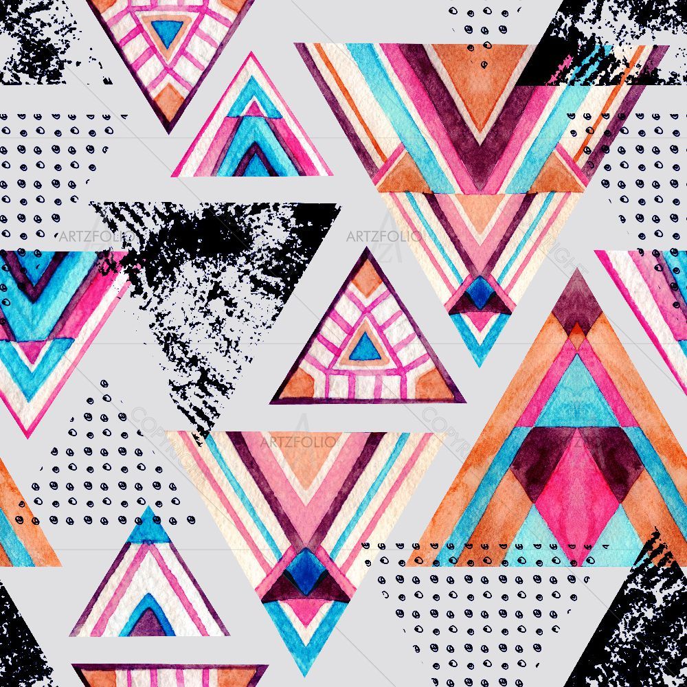 Abstract Watercolor Triangles — custom-size art design 5015976