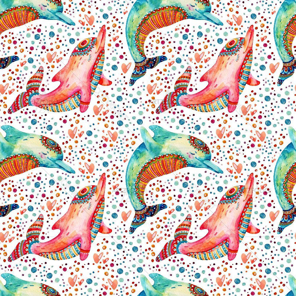 Dolphins with Bubbles — custom-size art design 5015983