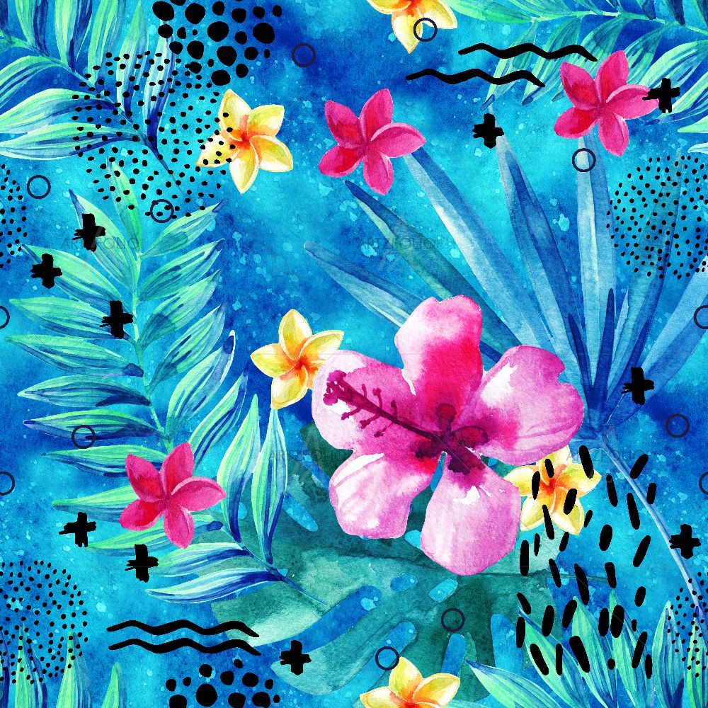 Tropical Floral Leaves — custom-size art design 5015985
