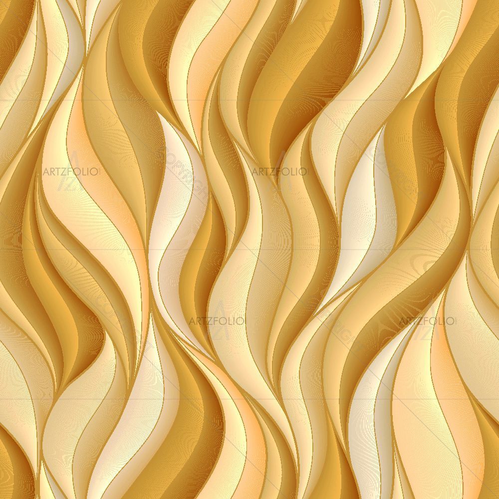 Abstract Gold & White Waves — Abstract custom art by ArtzFolio