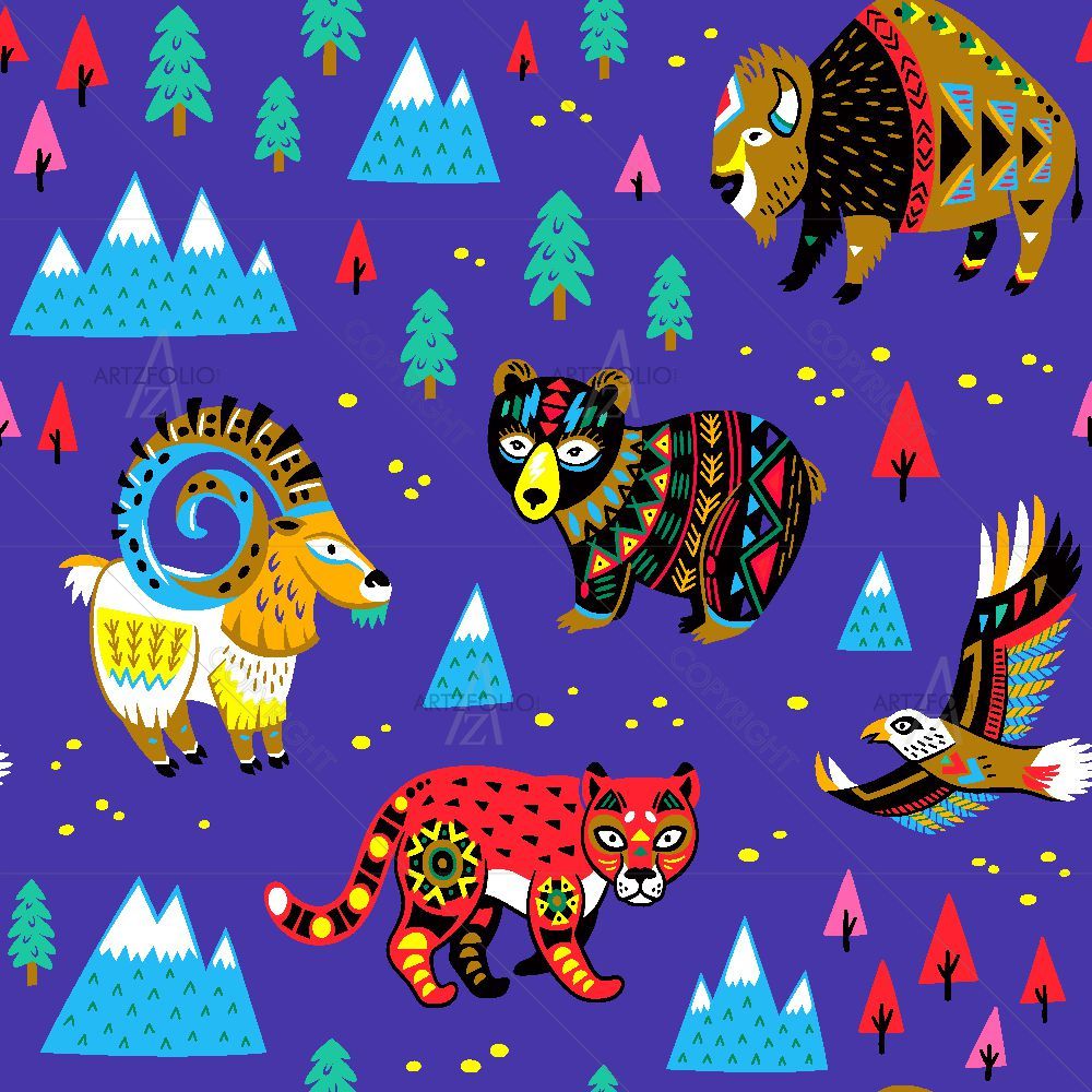 Ethnic Tribal Pattern — custom-size art design 5015987