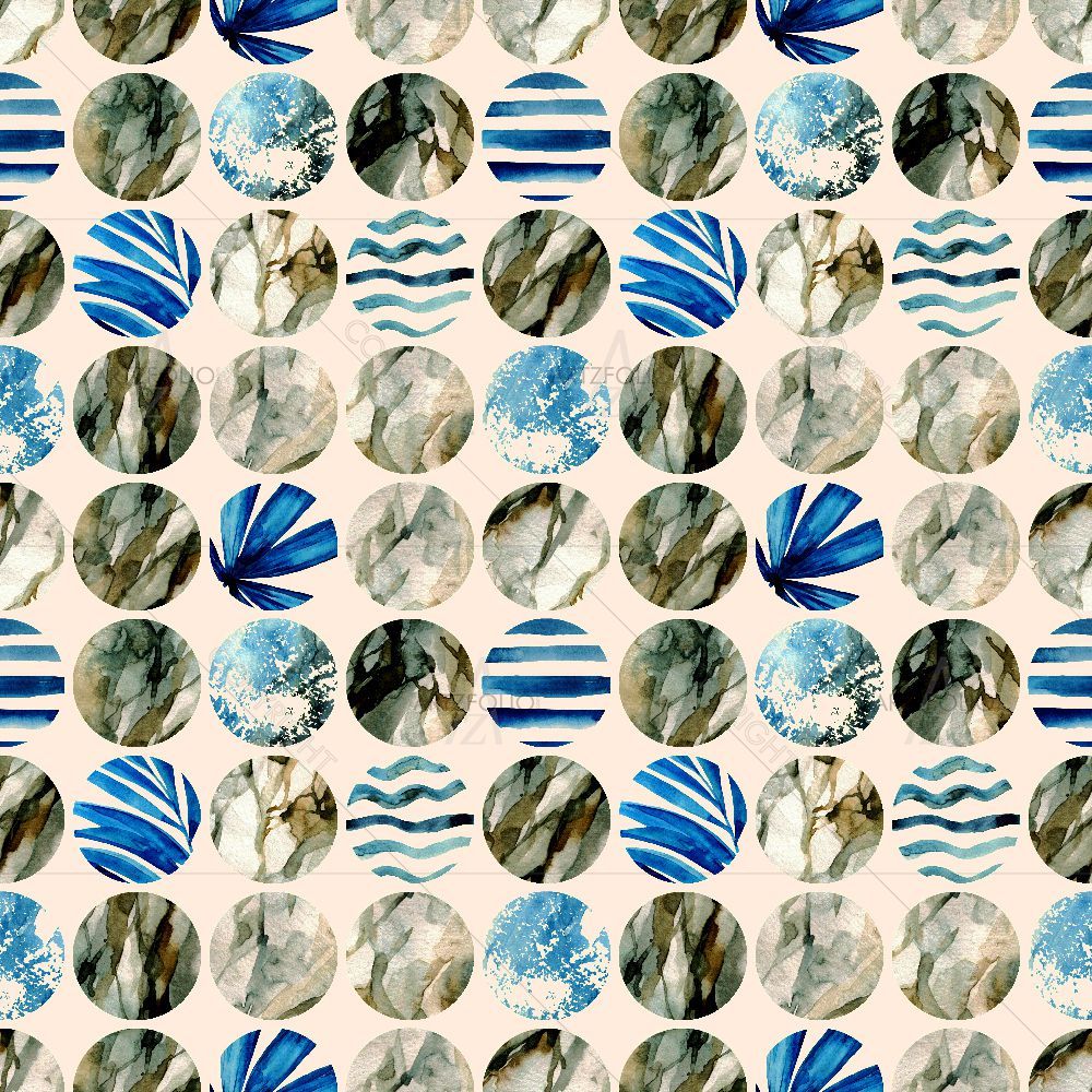 Abstract Palm Leaves Pattern — Fluid marble custom art by ArtzFolio