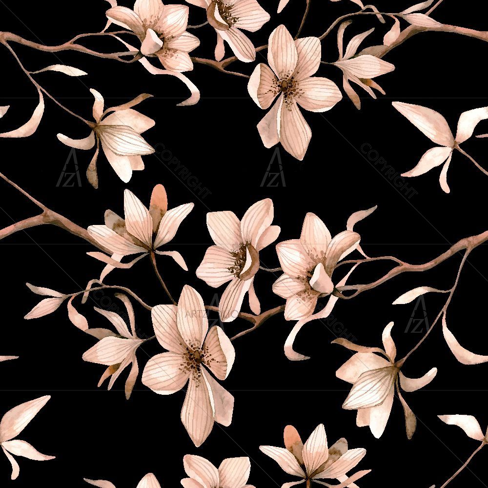Watercolor Floral Magnolies — Botanical custom art by ArtzFolio