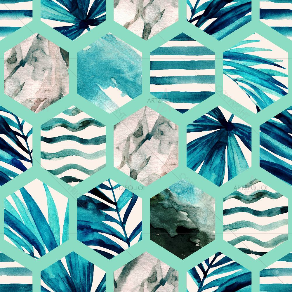 Abstract Hexagons — custom-size art design 5016005