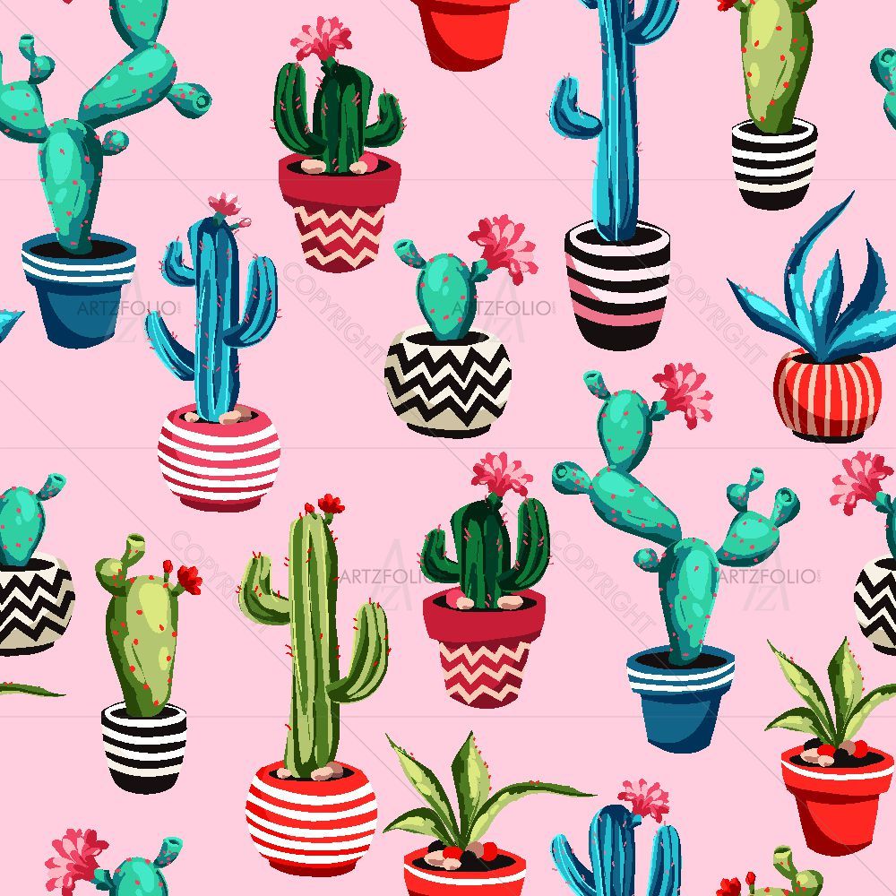 Cacti Flowers — custom-size art design 5016014