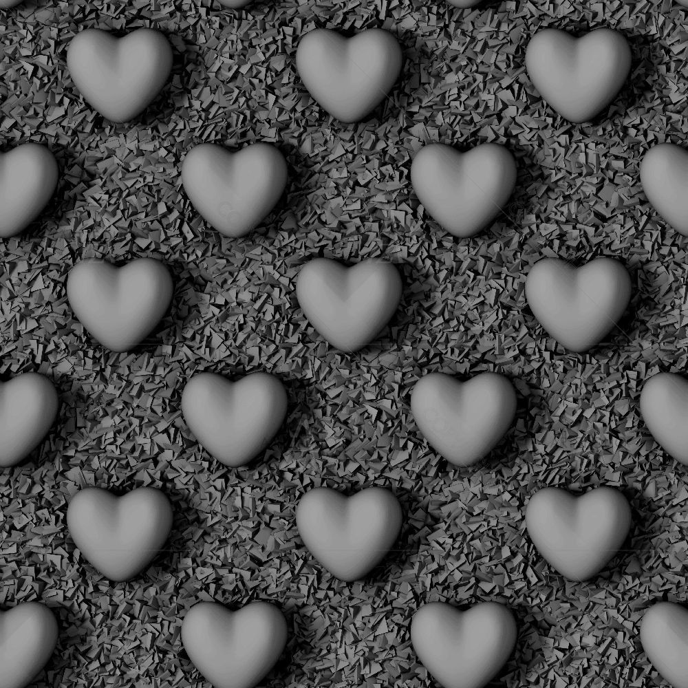 3D Hearts & Cubes — Abstract custom art by ArtzFolio