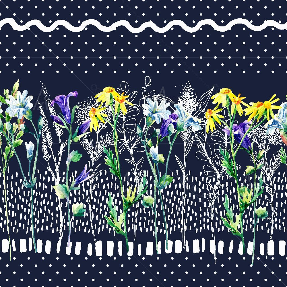 Meadow Watercolor Flower D1 — custom-size art design 5016023