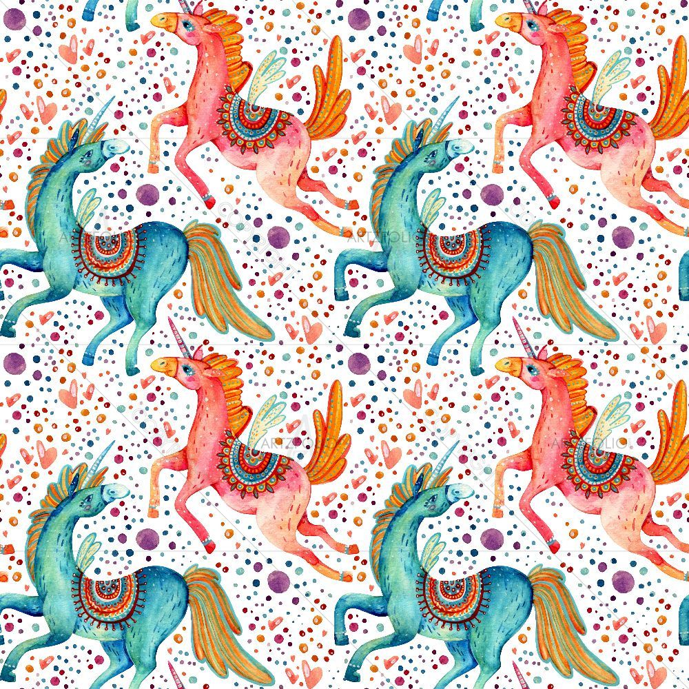 Flying Unicorn Pair — Animated Cartoons custom art by ArtzFolio