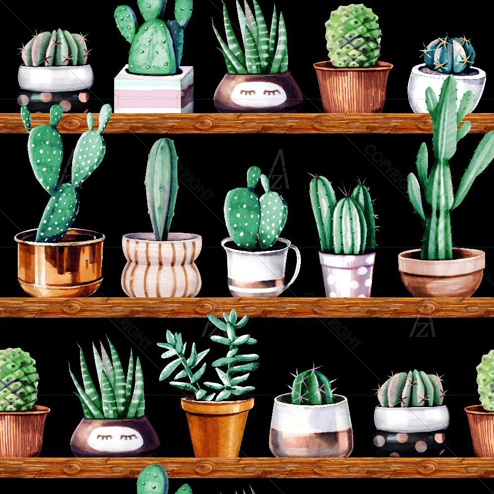 Hand-Drawn Cactus D1 — Botanical custom art by ArtzFolio