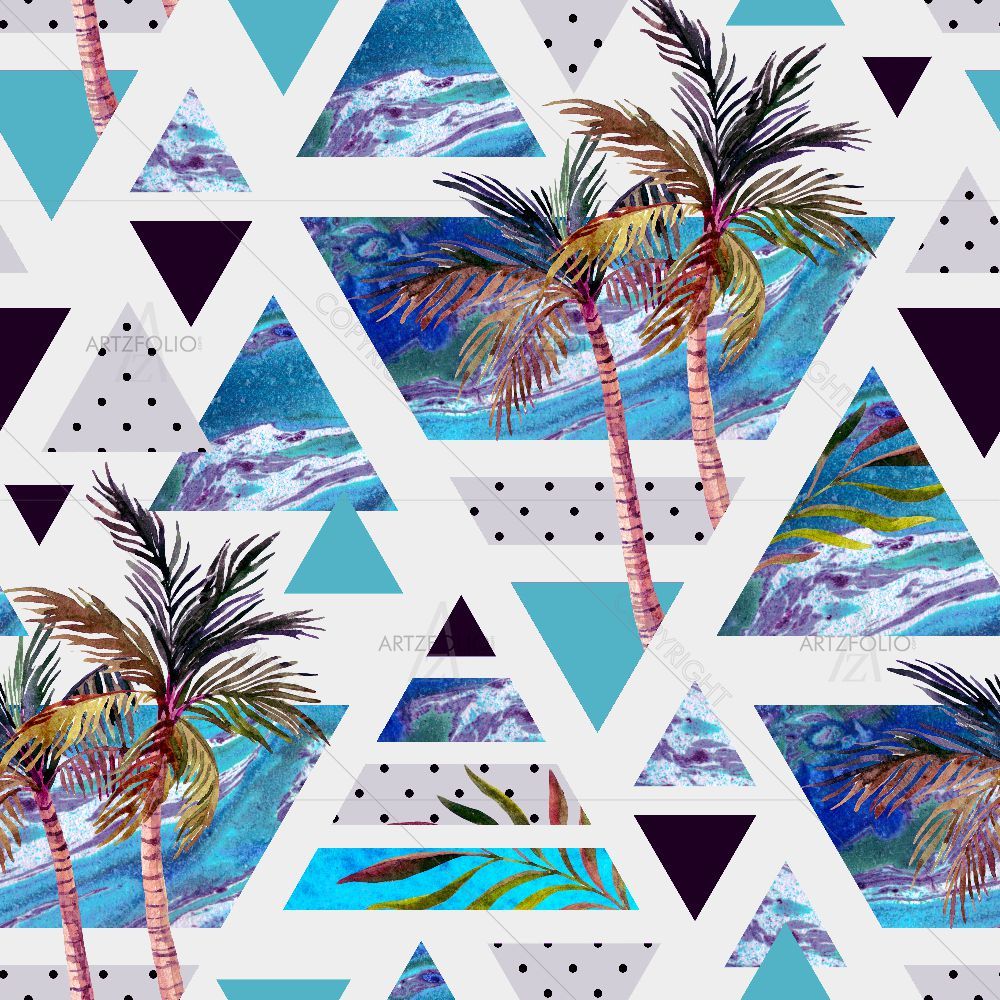 Abstract Tropical Palm Tree D1 — Abstract custom art by ArtzFolio