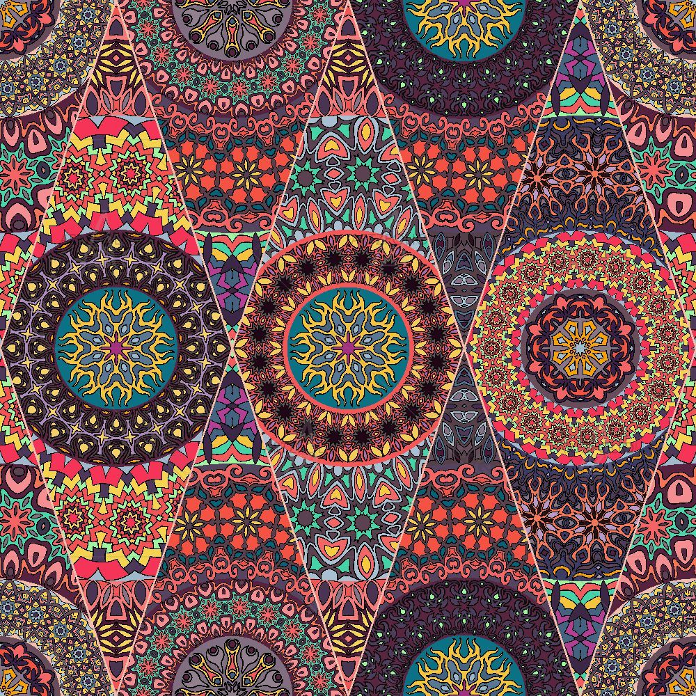 Vintage Floral & Mandala D10 — Devotional custom art by ArtzFolio