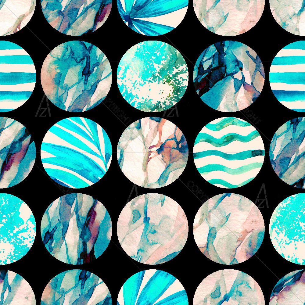 Watercolor Circles D10 — Fluid marble custom art by ArtzFolio