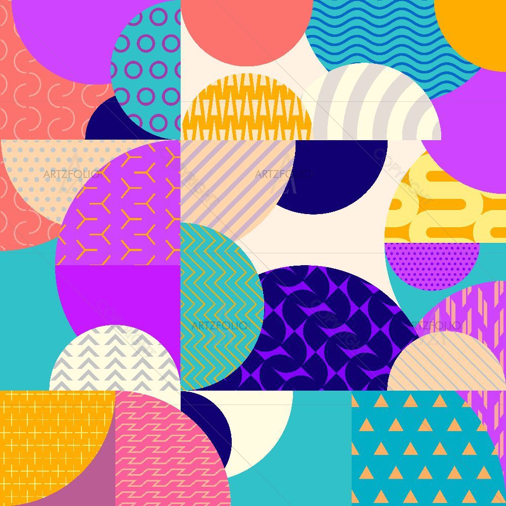 Watercolour Geometric Pattern D3 — Abstract custom art by ArtzFolio