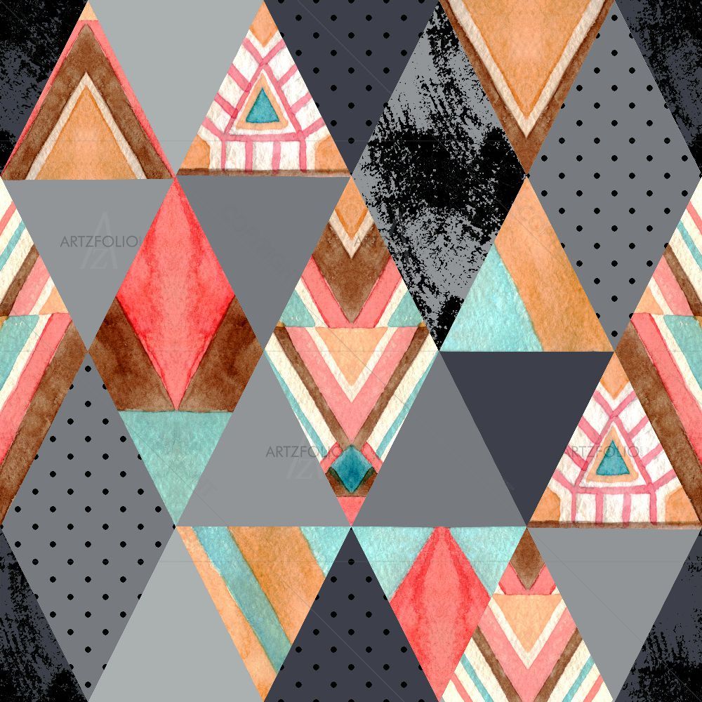 Geometric Rhombus & Triangle — custom-size art design 5016068