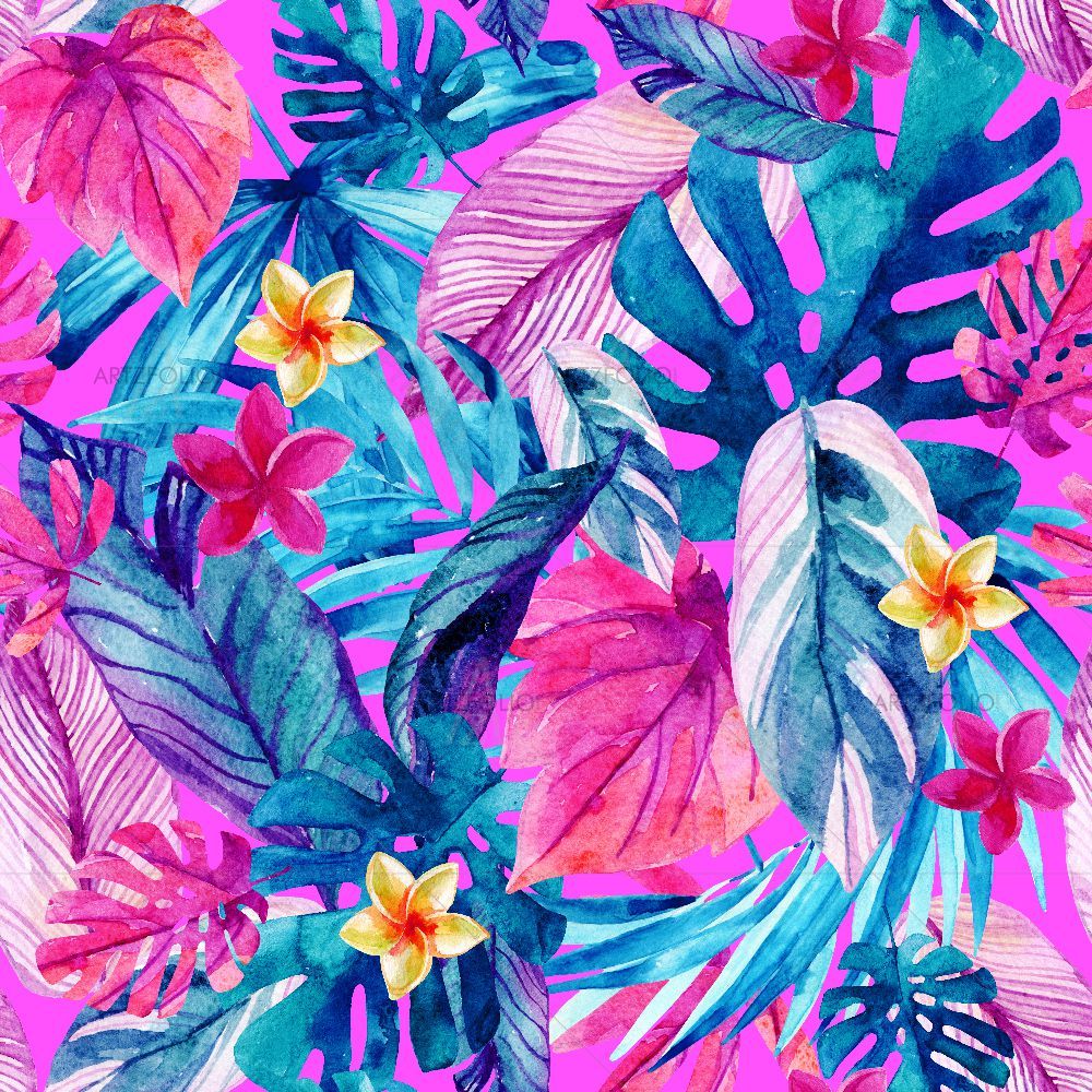 Exotic Leaves and Flowers — custom-size art design 5016069