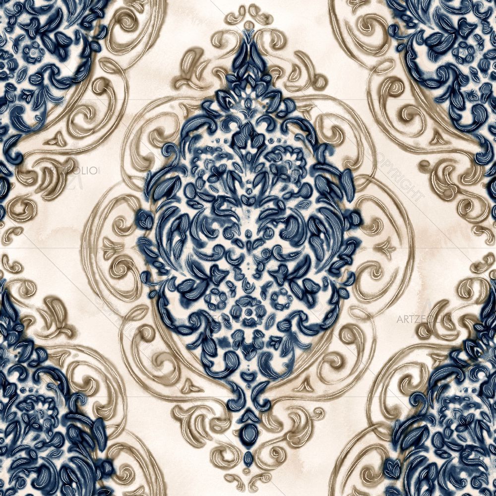 Repeating Flowers — custom-size art design 5016075