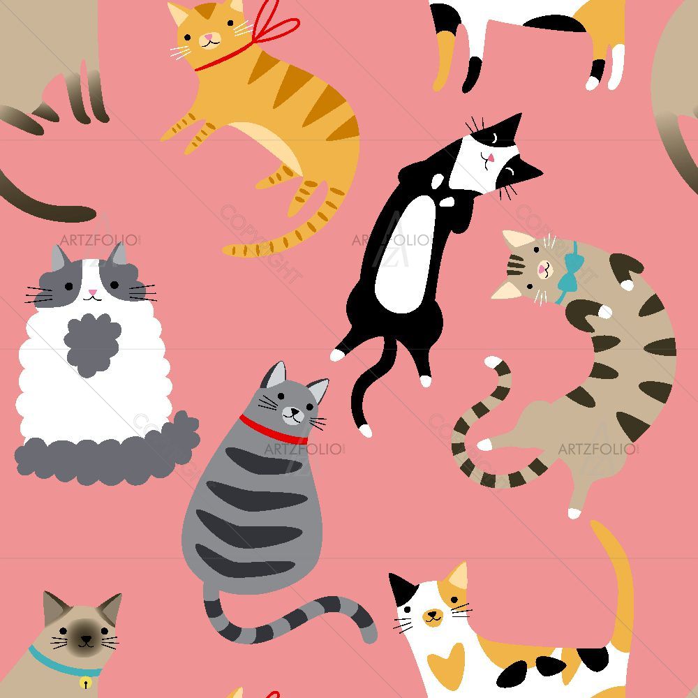 Cartoon Cats D2 — Abstract custom art by ArtzFolio