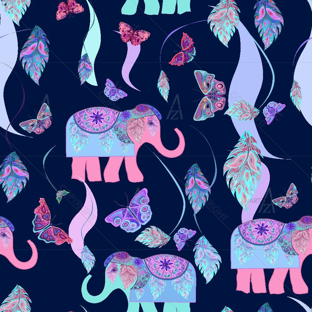 Abstract Elephant Feathers — custom-size art design 5016087