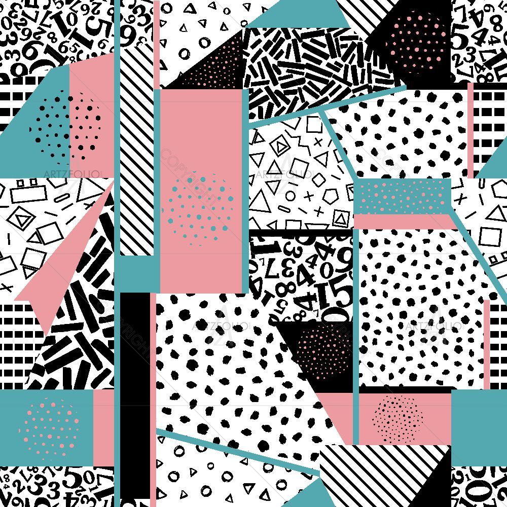 Abstract Patchwork Art D1 — Abstract custom art by ArtzFolio