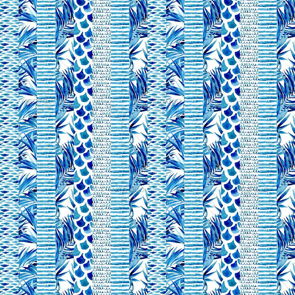 Abstract Watercolor Striped Waves — custom-size art design 5016097