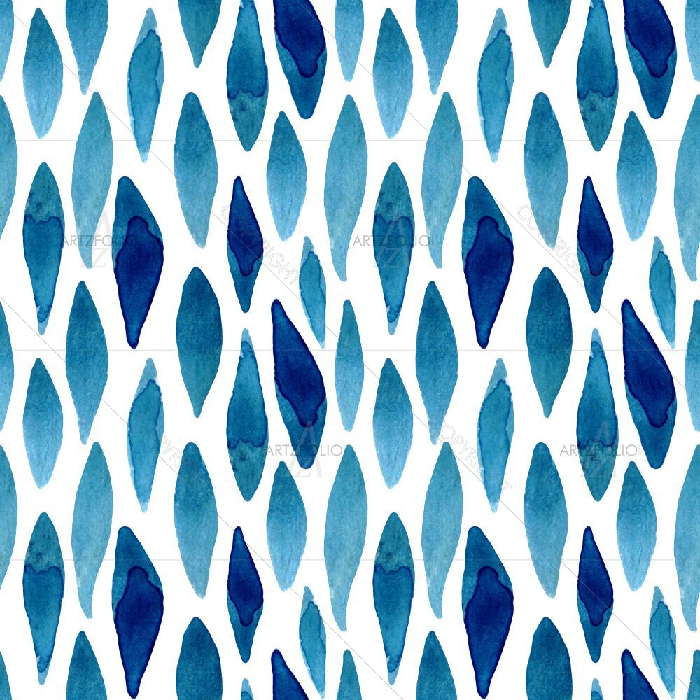 Hand Painted Watercolor Waved Shapes — Abstract custom art by ArtzFolio