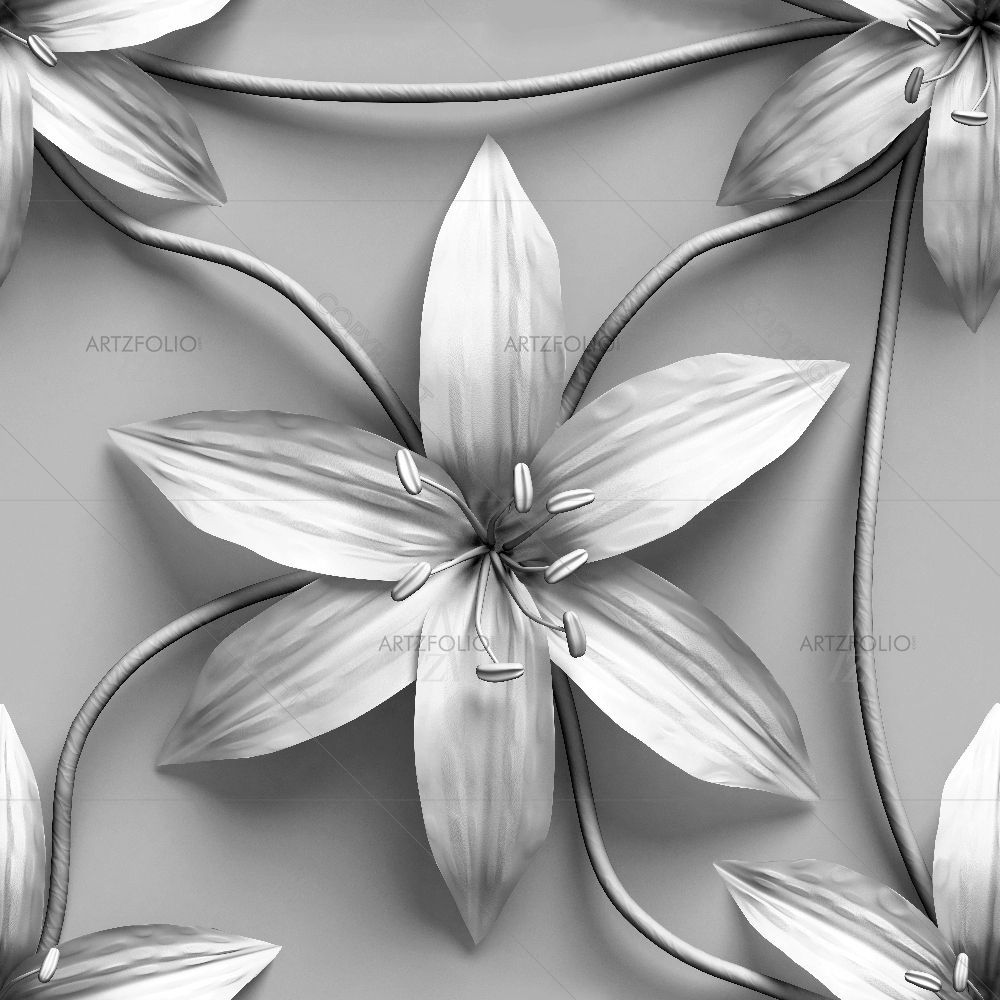 3D Lilies Flower — Botanical custom art by ArtzFolio