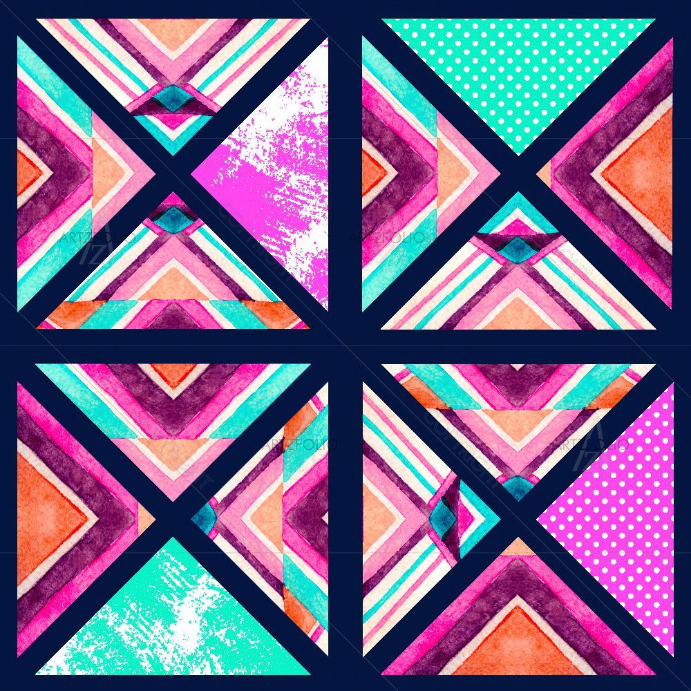 Hand-Drawn Triangles D1 — custom-size art design 5016106
