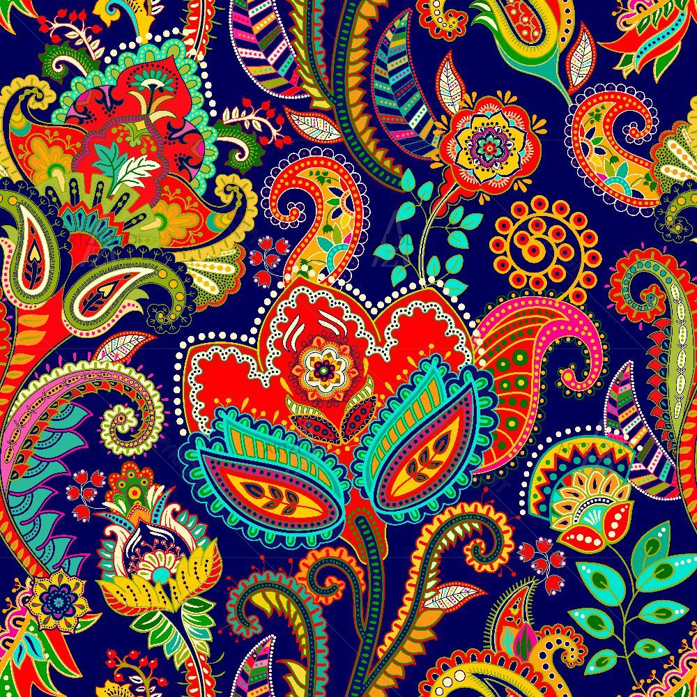 Indian Floral Paisley Pattern — custom-size art design 5016107