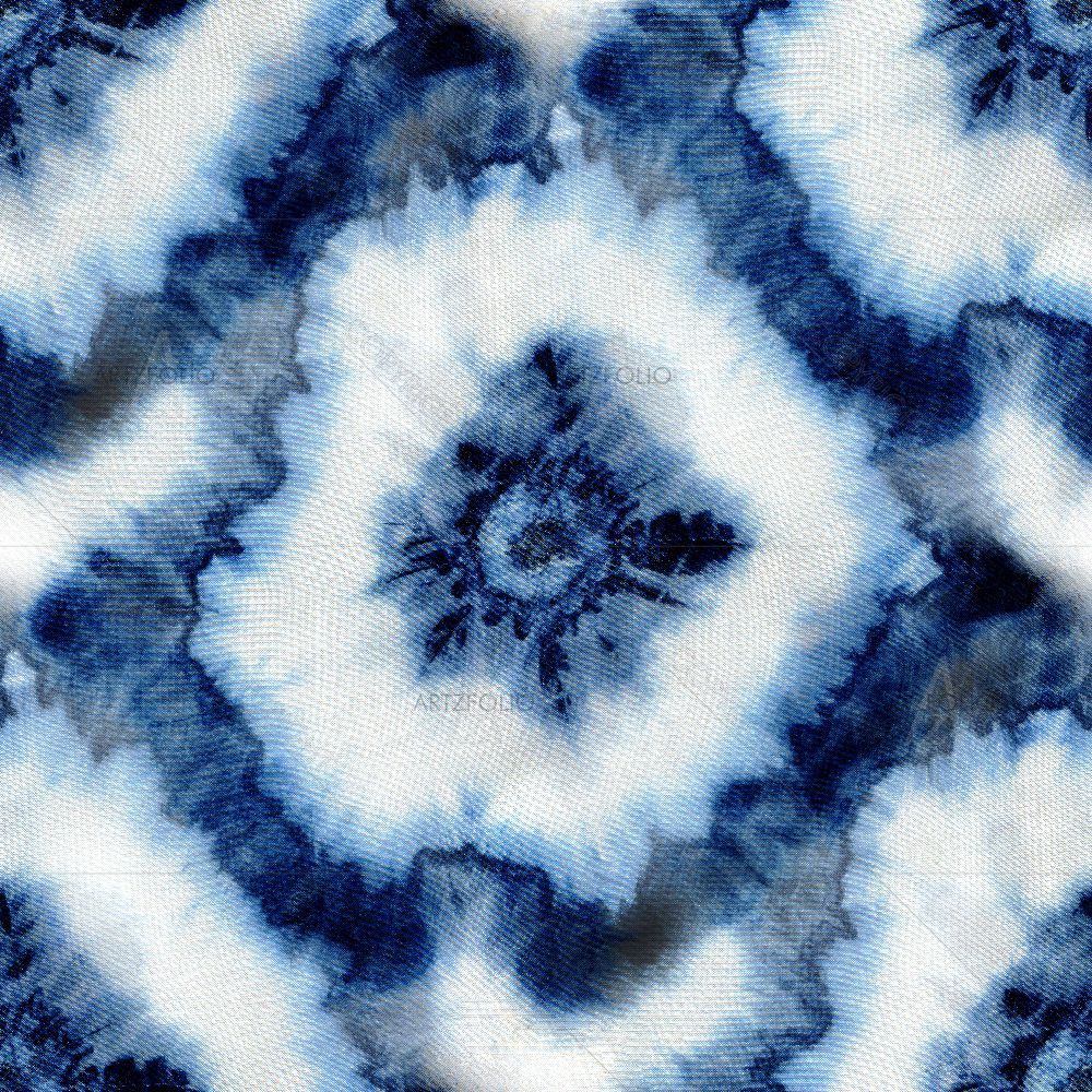 Shibori Indigo Batik D3 — custom-size art design 5016113