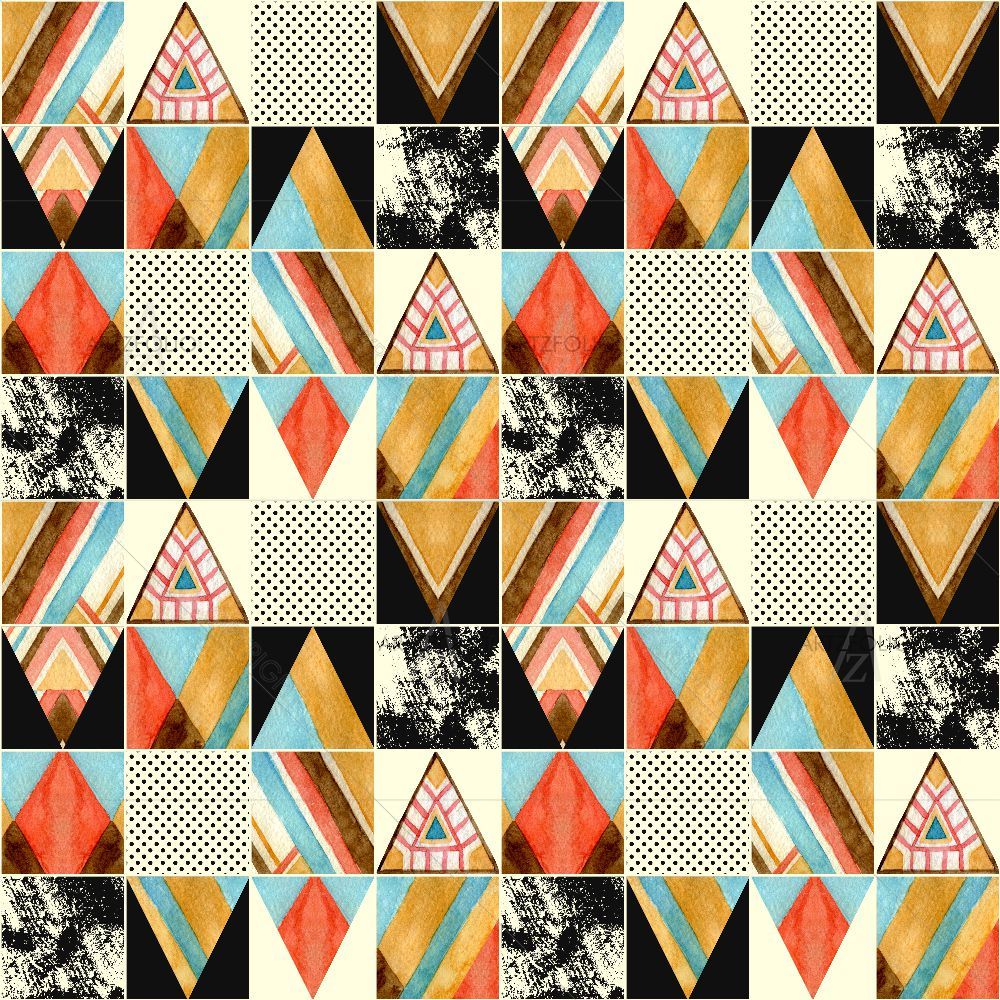 Abstract Squares & Triangles D4 — custom-size art design 5016115
