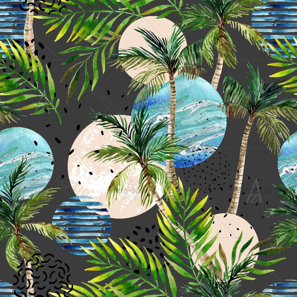 Abstract Tropical Palm Tree D3 — custom-size art design 5016116