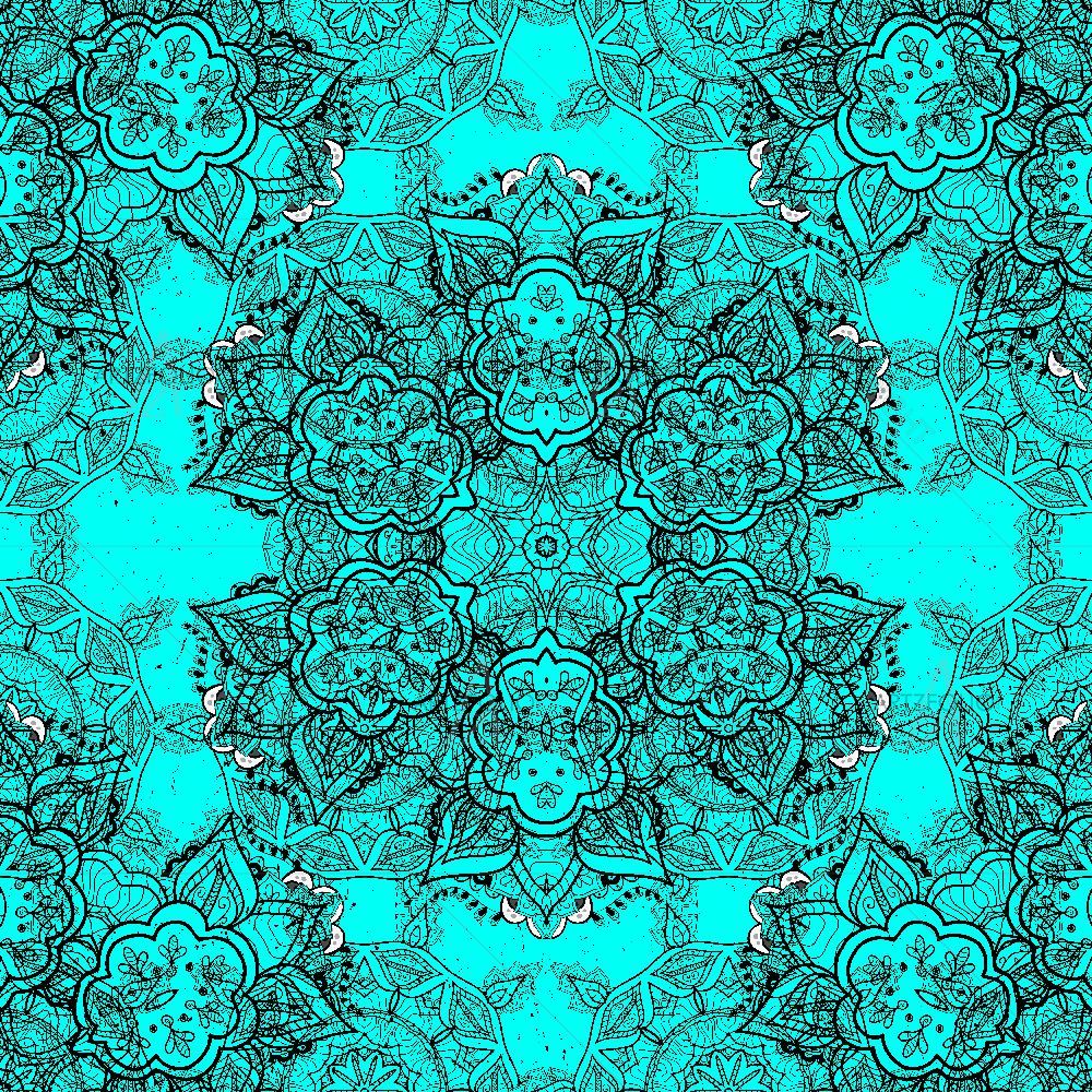 Blue Traditional Damask — custom-size art design 5016120