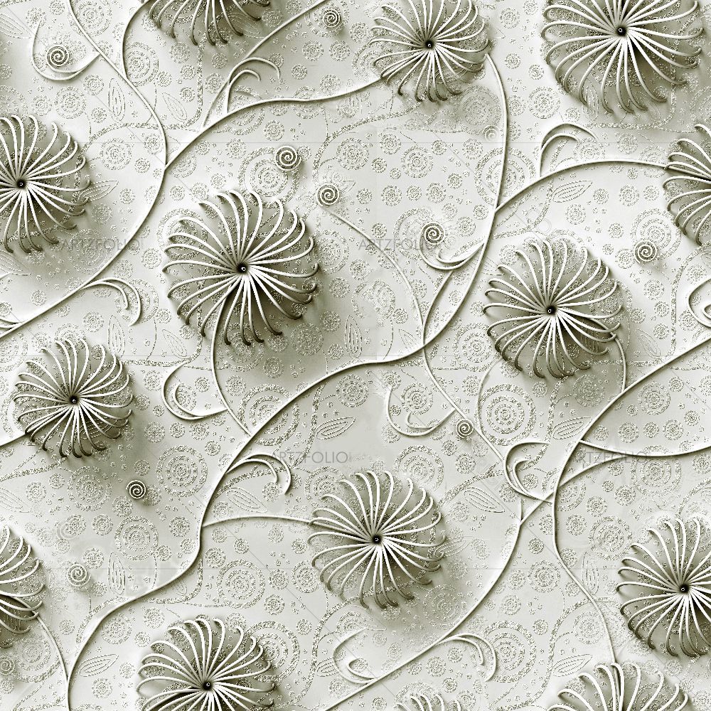 3D Abstract Flowers — Botanical custom art by ArtzFolio
