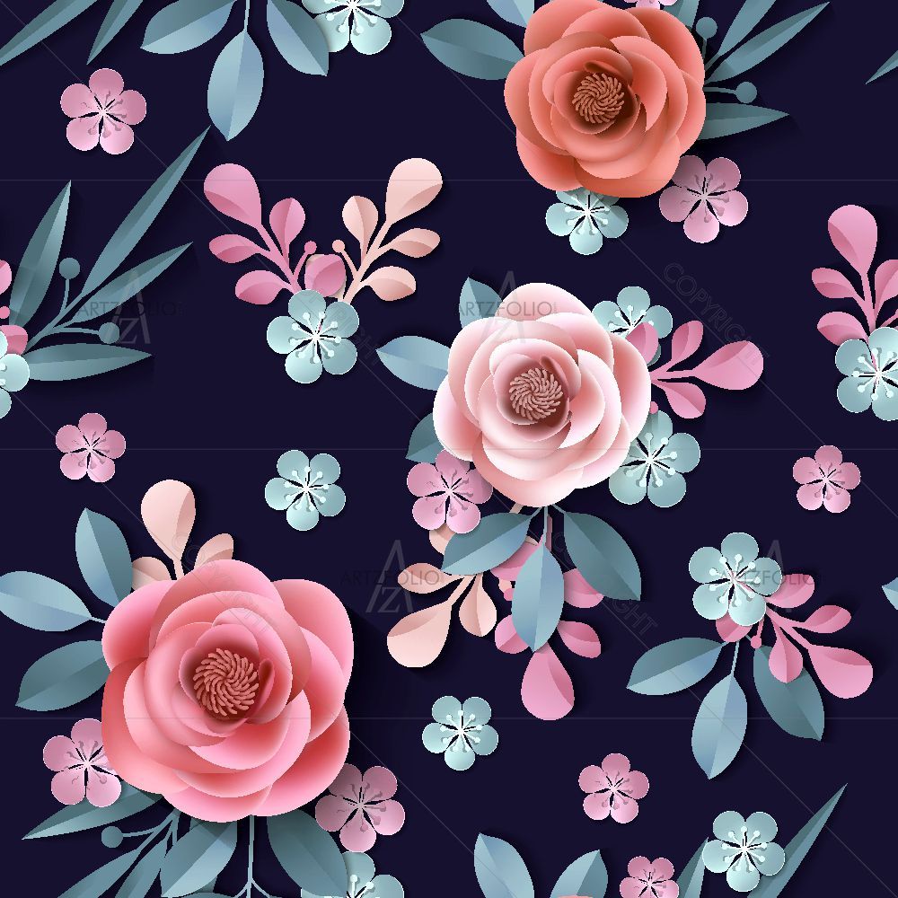 Abstract Flowers D3 — Botanical custom art by ArtzFolio