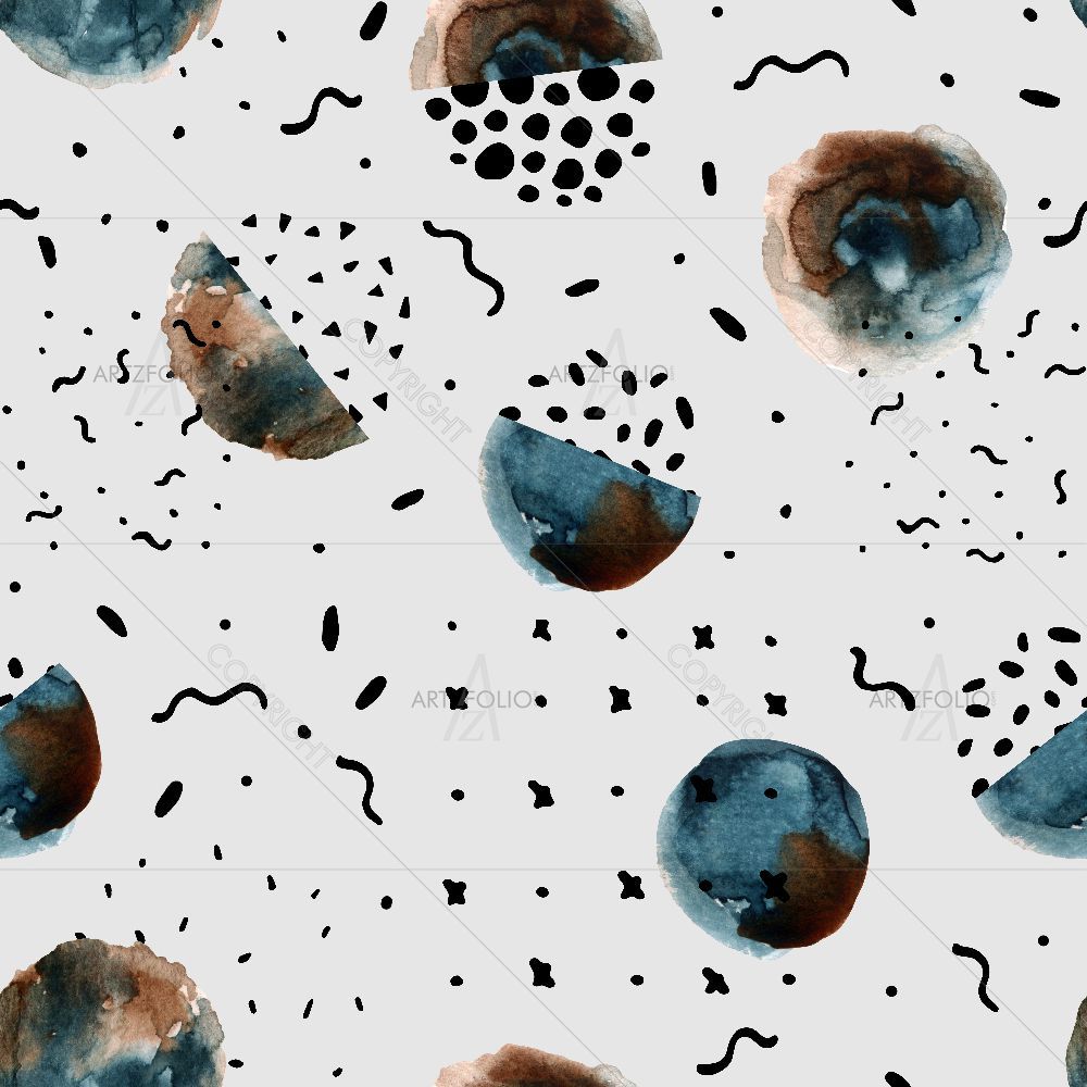 Watercolor Doodled Circles — Abstract custom art by ArtzFolio