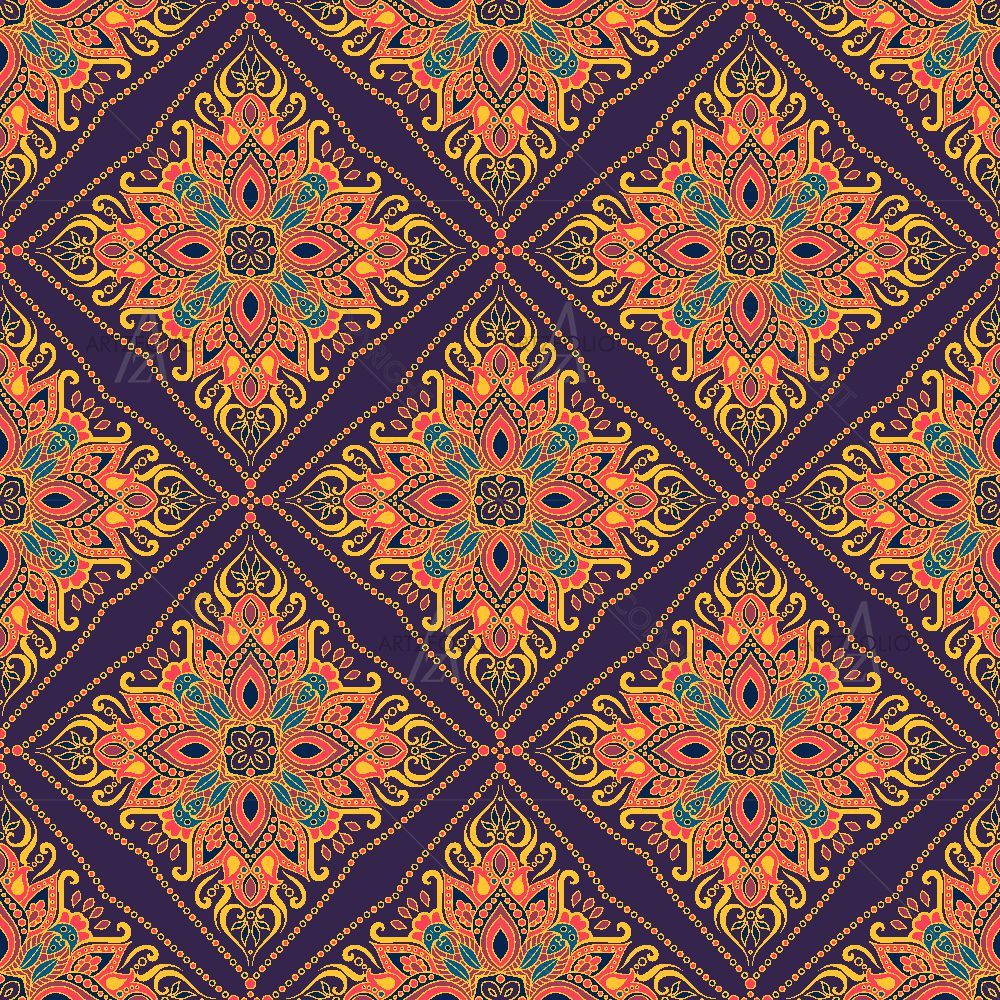 Indian Floral Paisley D2 — Devotional custom art by ArtzFolio
