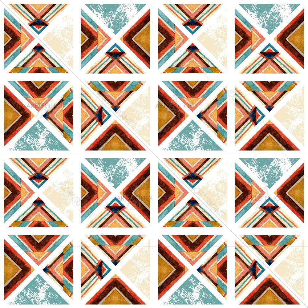 Watercolour Geometric Pattern D5 — Abstract custom art by ArtzFolio