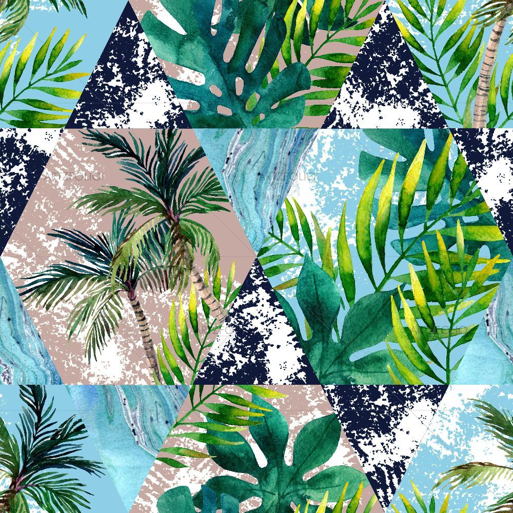 Tropical Leaves and Palm Trees D2 — Botanical custom art by ArtzFolio