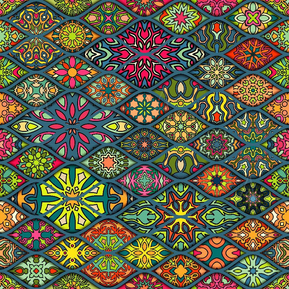 Vintage Floral & Mandala D12 — Devotional custom art by ArtzFolio