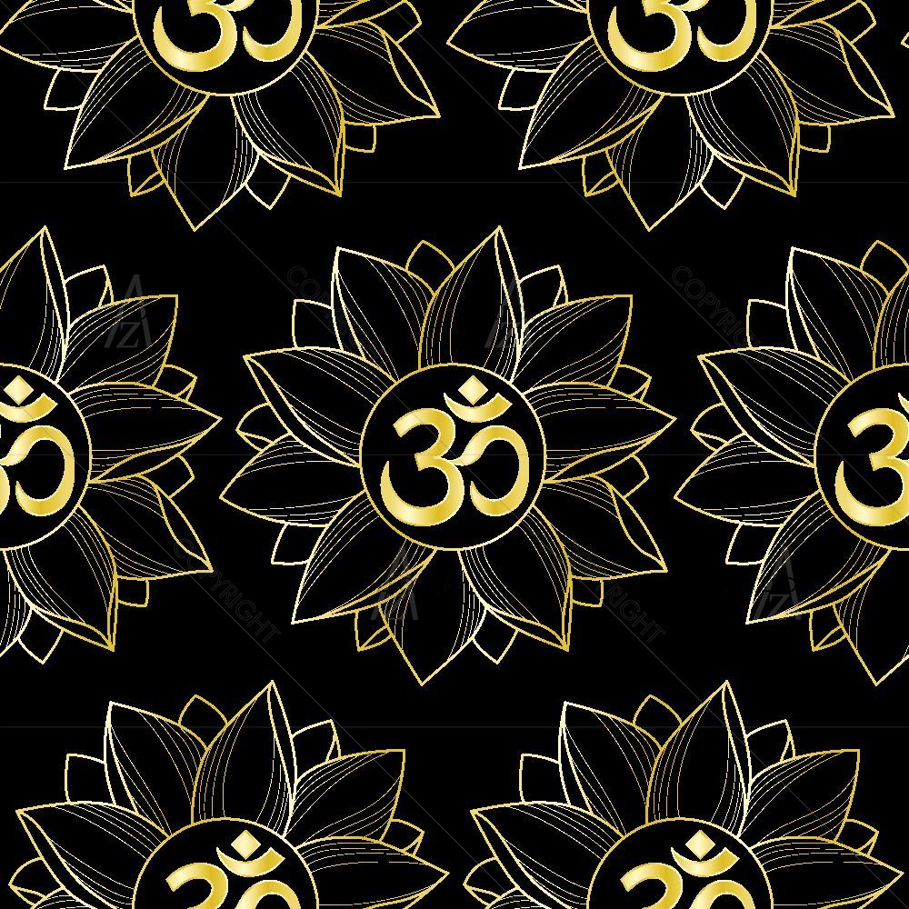 Gold Lotus Mantra — custom-size art design 5016174