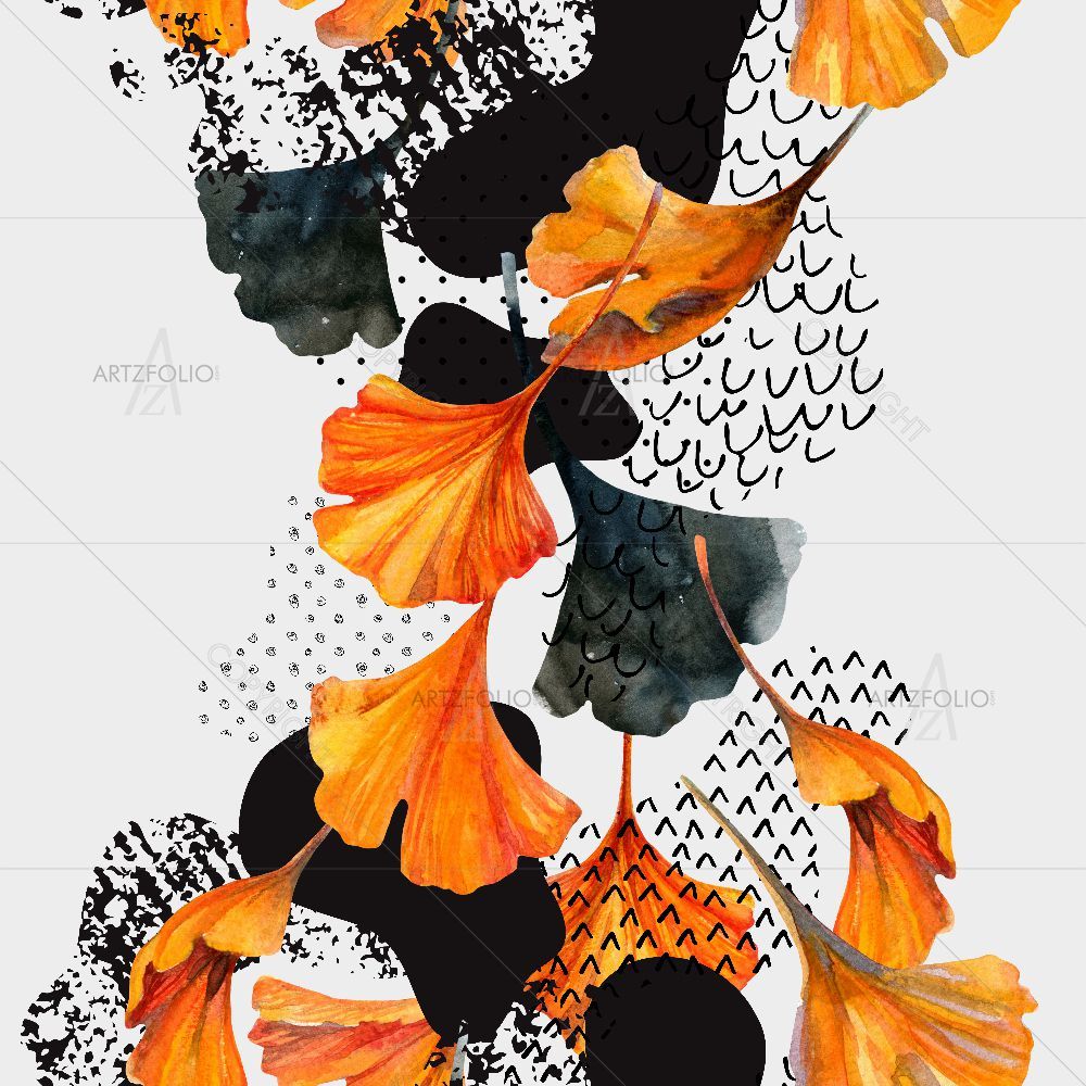 Autumn Ginkgo Leaves — Botanical custom art by ArtzFolio