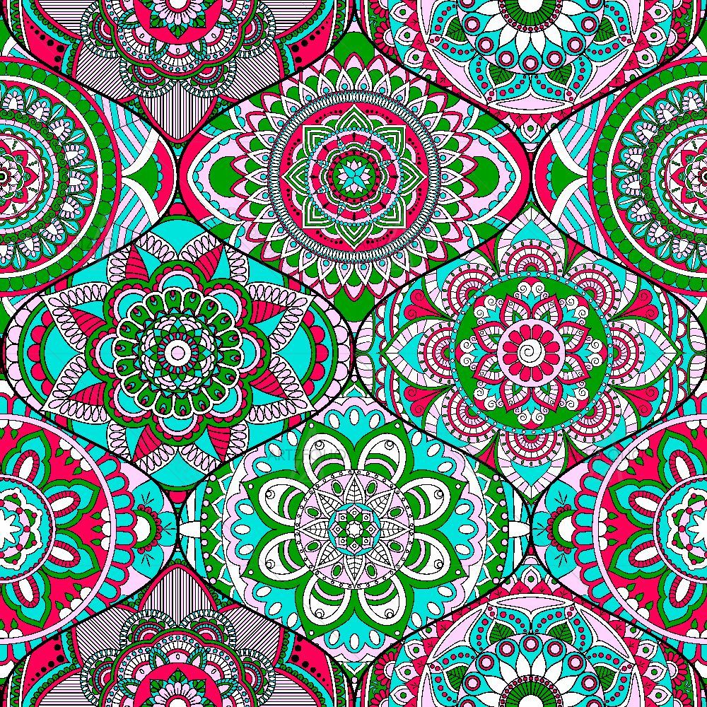 Vintage Arabic Indian Motifs D3 — Botanical custom art by ArtzFolio