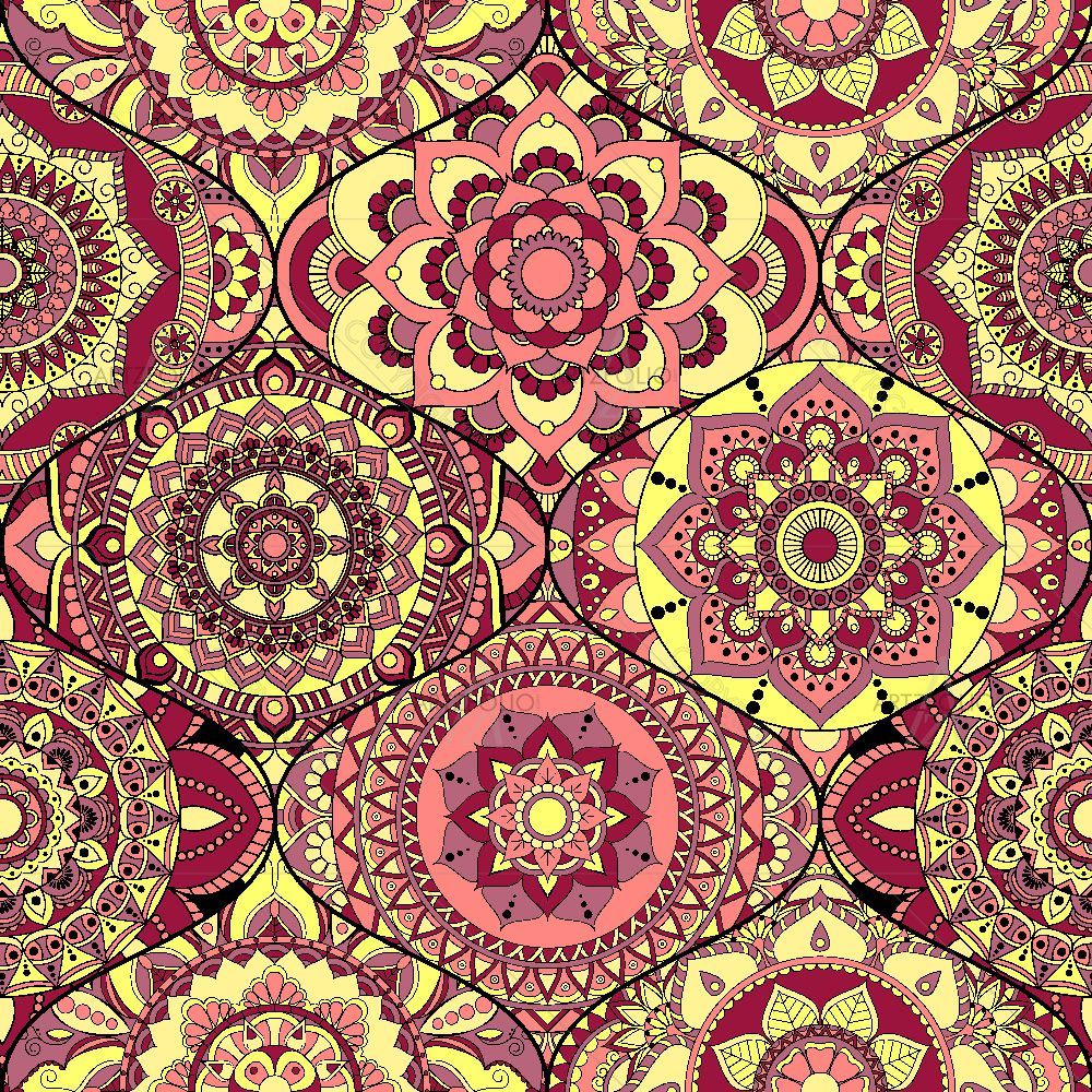 Vintage Arabic Indian Motifs D5 — custom-size art design 5016187