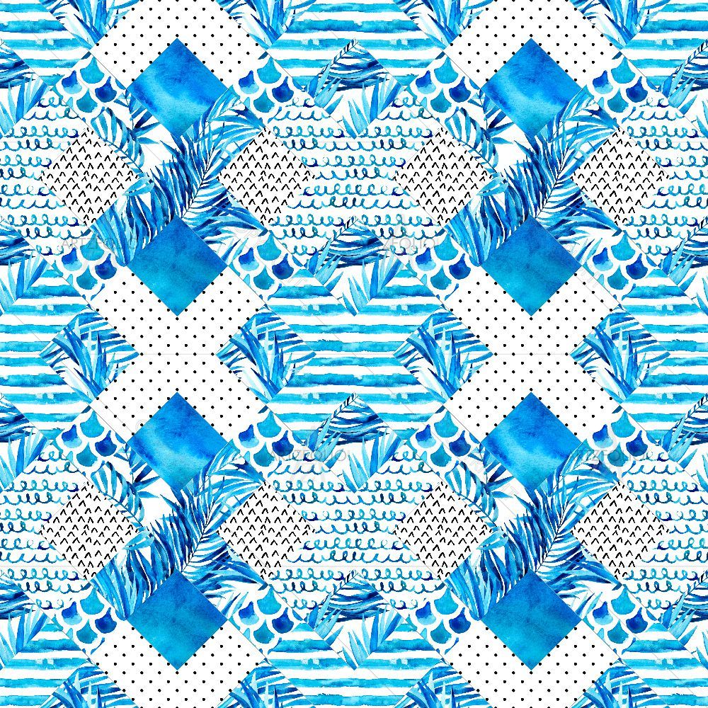 Abstract Blue Geometric Elements D2 — custom-size art design 5016193