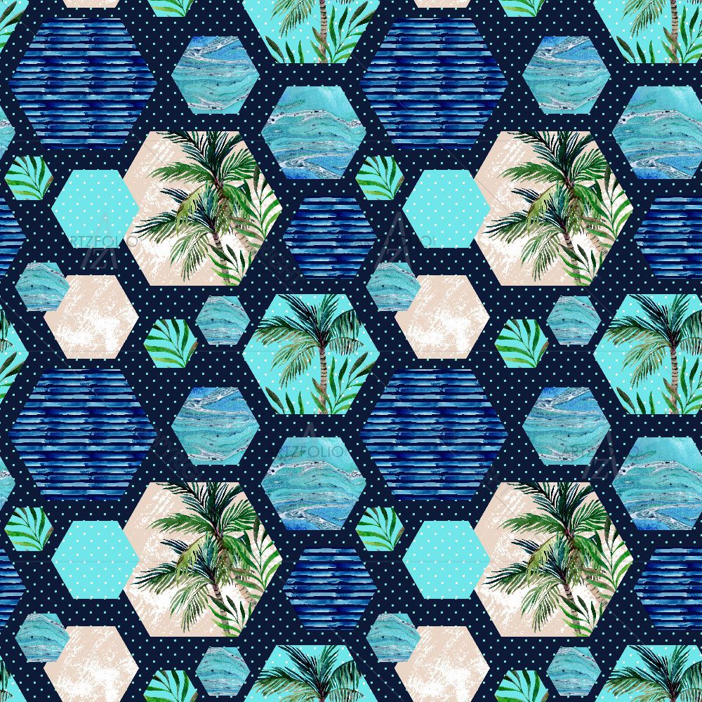 Abstract Summer Hexagon — Abstract custom art by ArtzFolio