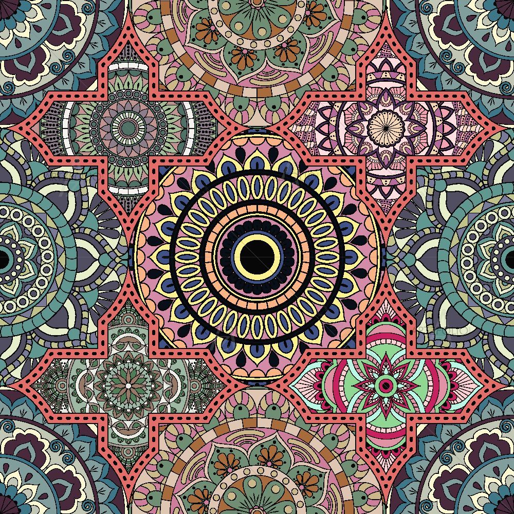 Vintage Arabic Indian Motifs D6 — custom-size art design 5016208