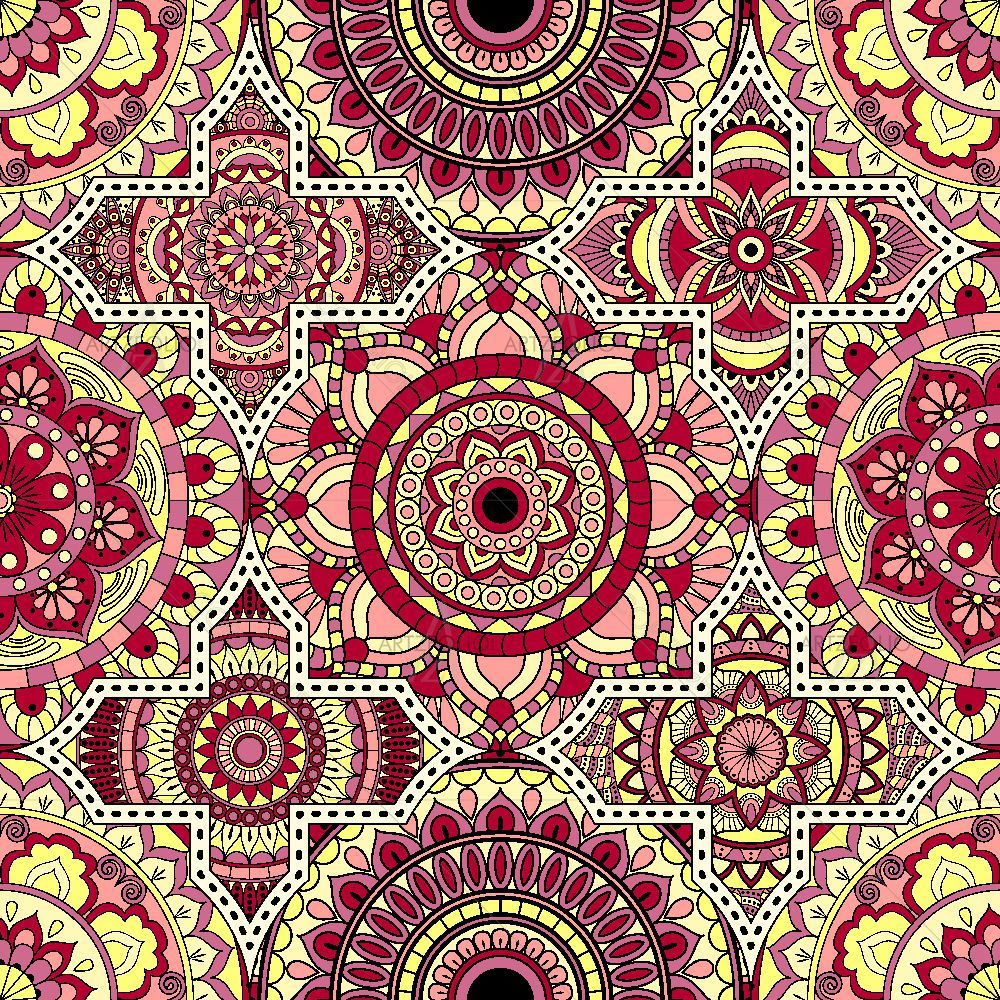 Vintage Arabic Indian Motifs D7 — custom-size art design 5016214