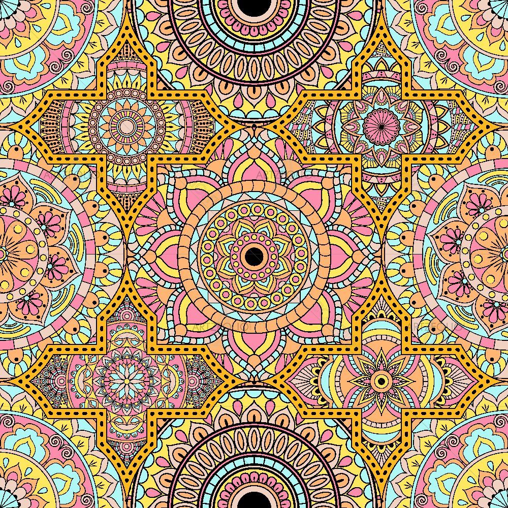 Vintage Arabic Indian Motifs D8 — custom-size art design 5016215