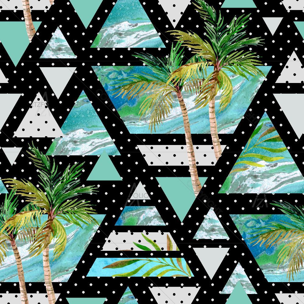 Summer Watercolor Triangles — custom-size art design 5016225